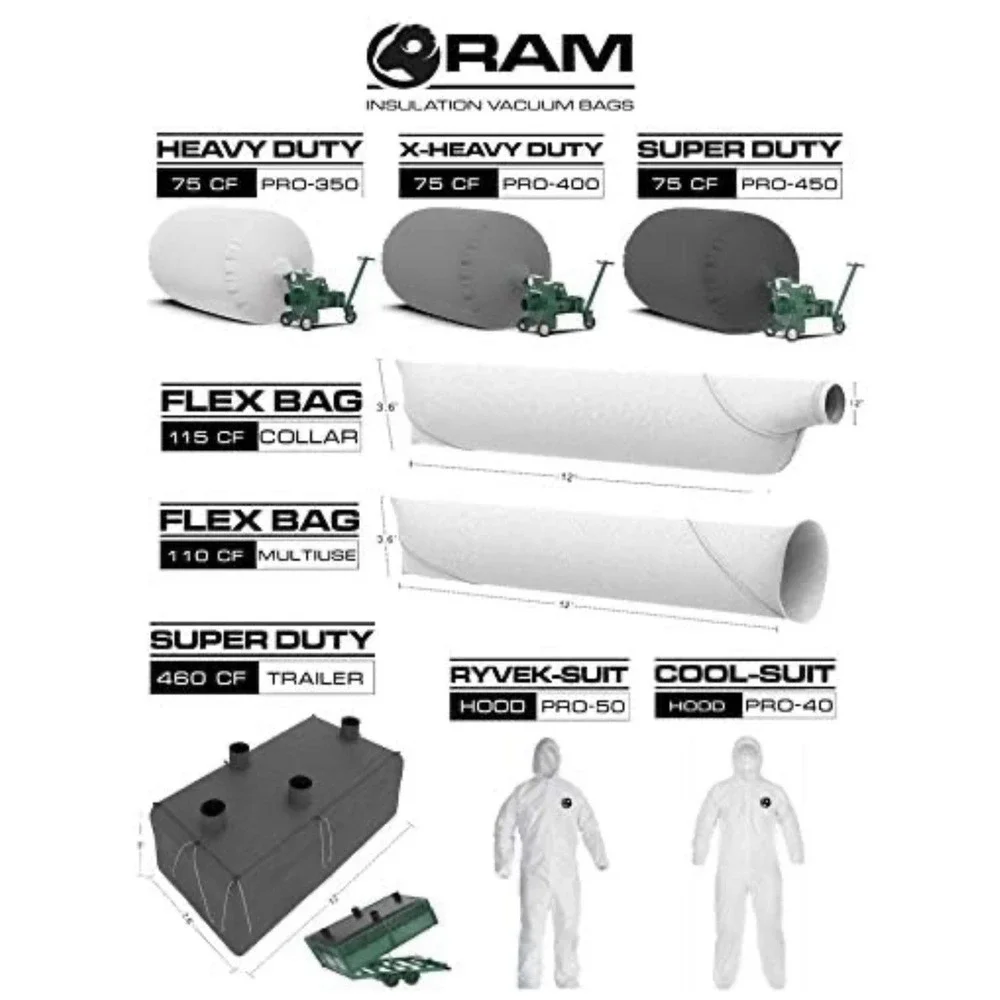 10 RAM INSULATION VACUUM BAGS SUPER DUTY NO-TEAR 6'x4' 75CF